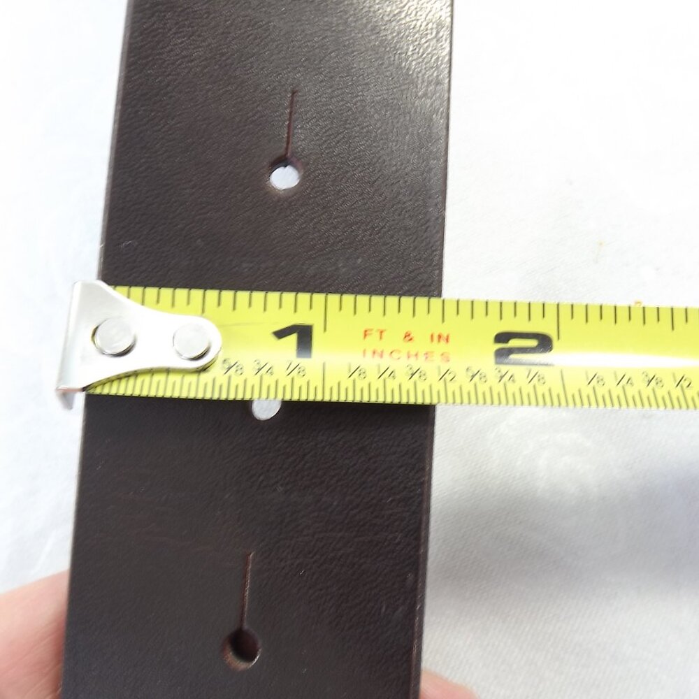 Buffalo Unisex Brown Vegan Leather Belt with Brass Tone Buckle - Picture 5 of 5